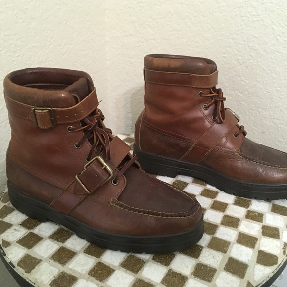 BROWN POLO SPORT LACE UP BOOTS 9 D main image 4